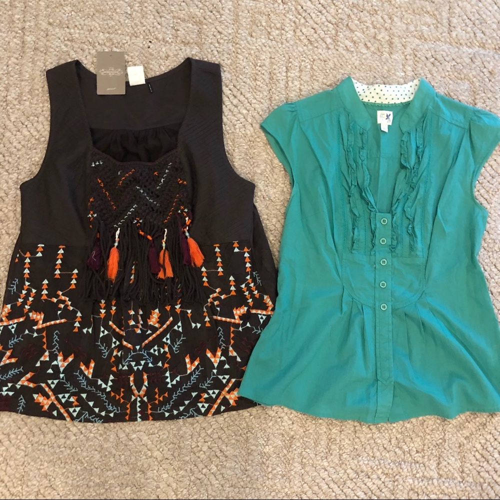 Bundle of 2 Anthro Tops EUC